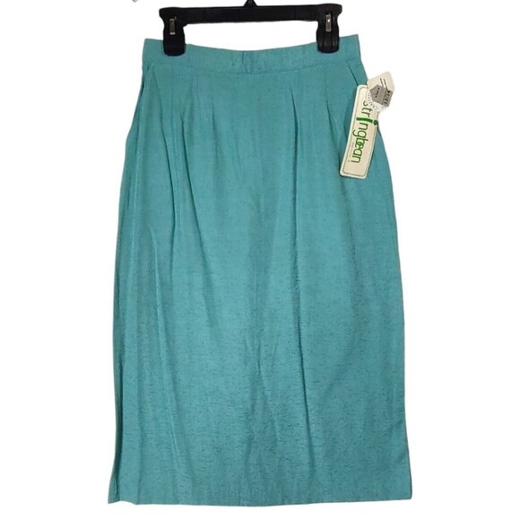 NWT VINTAGE Stringbean Green Long Straight Skirt with Buttons on Back Size 13/14 - Picture 1 of 8